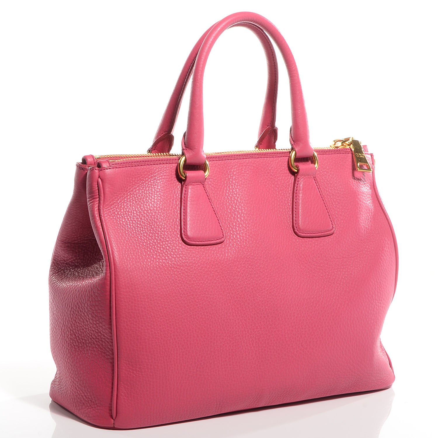 Prada Vitello Daino Large Double Zip Tote Peonia 3 of 10