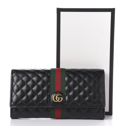 Gucci Calfskin Web Trapuntata GG Continental Wallet Black 8 of 8