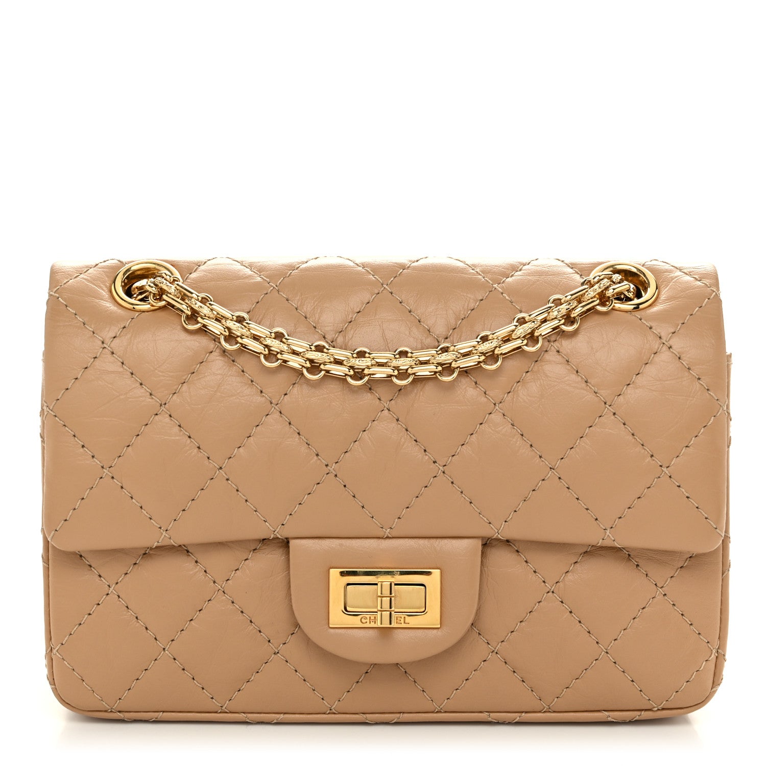 Chanel Aged Calfskin Quilted 2.55 Reissue Mini Flap Beige 1 of 10