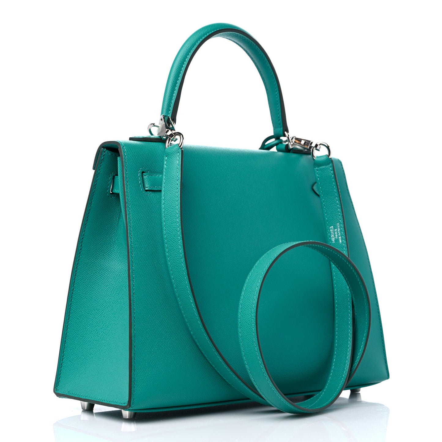 Madame Calfskin Verso Kelly Sellier 25 Vert Verone Bleu De Prusse
