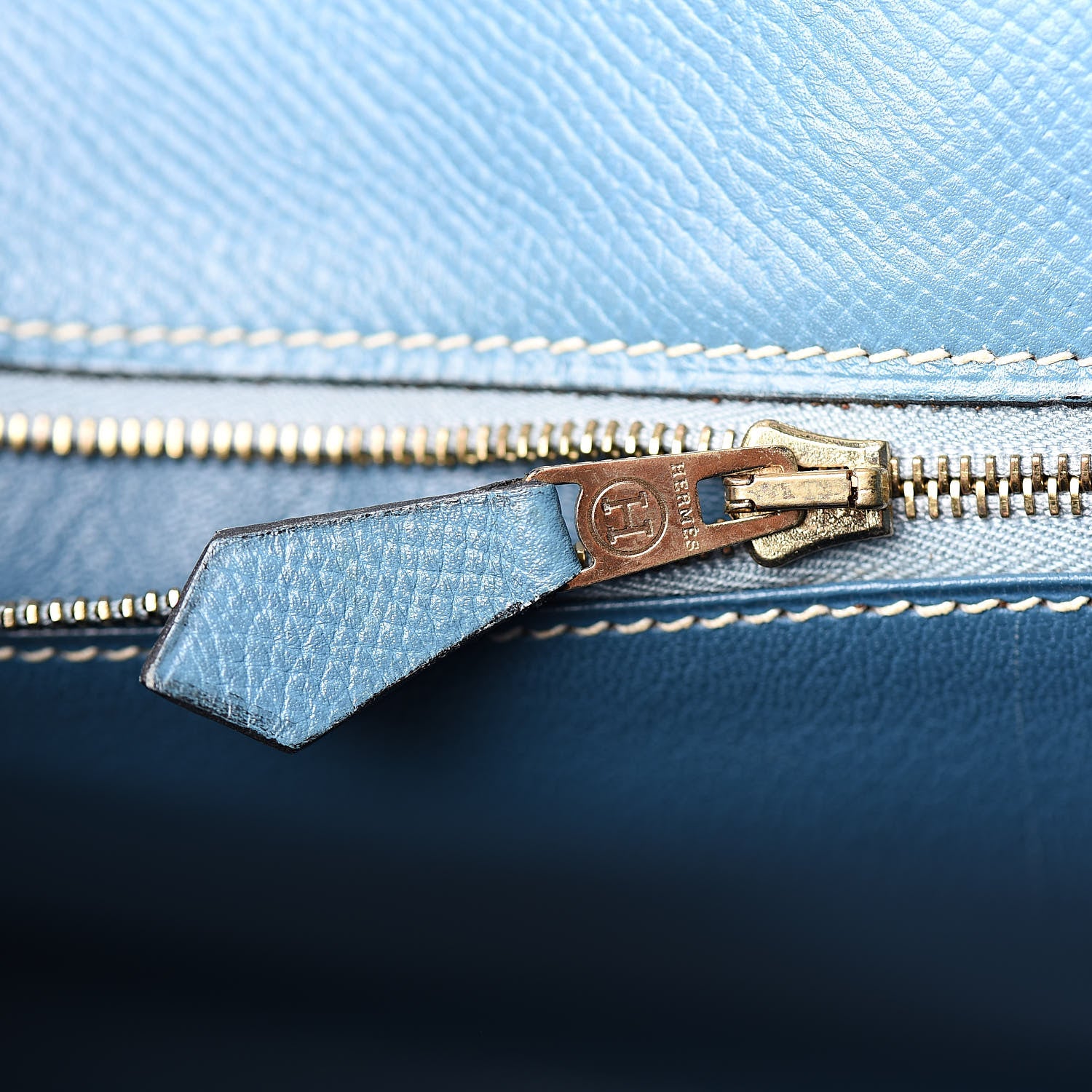 Hermes Epsom Kelly Sellier 32 Blue Jean 11 of 36
