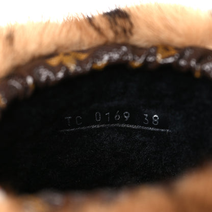 Louis Vuitton Calfskin Mink Fur LV Territory Ranger Combat Boots 38 Brown 7 of 8