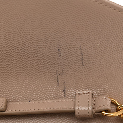 Saint Laurent Grain De Poudre Matelasse Chevron Monogram Chain Wallet Dark Beige 10 of 11