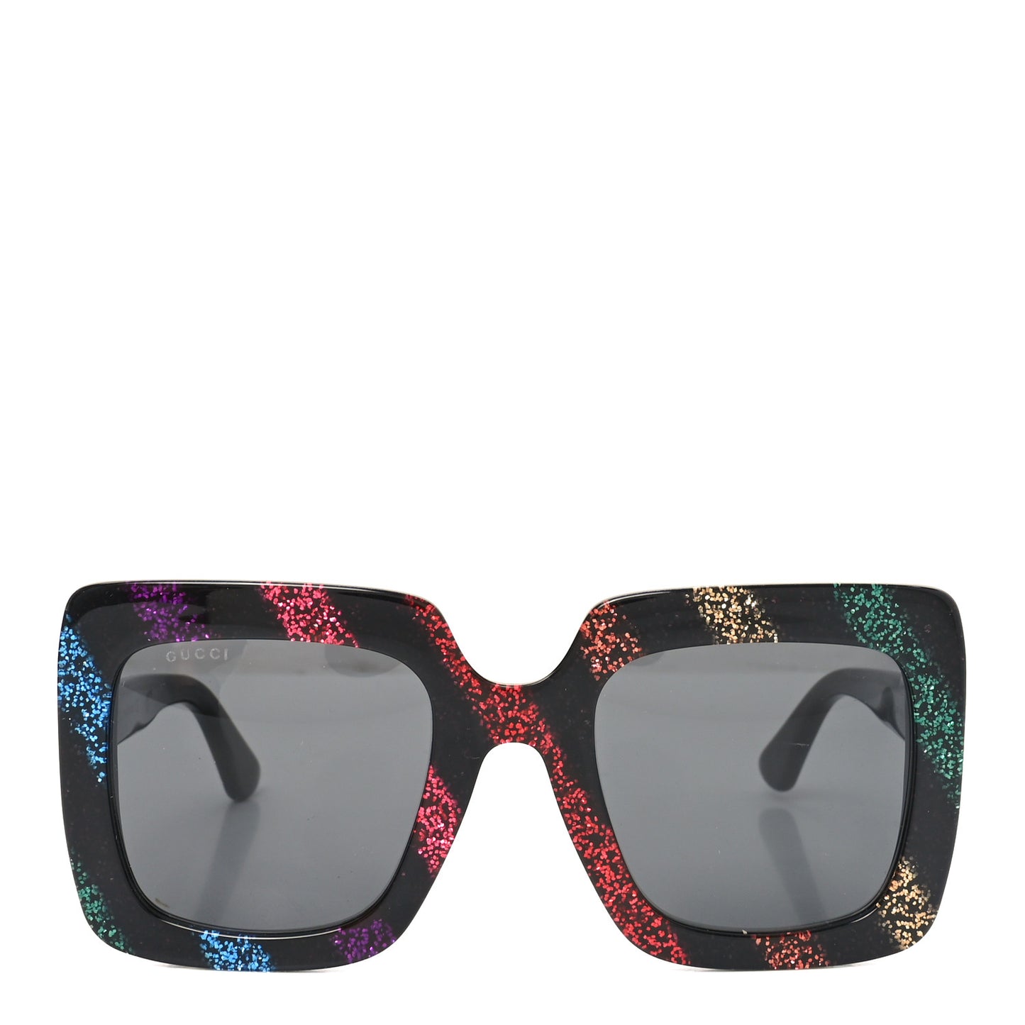 Acetate Oversize Stripe Sunglasses GG0328S Black Multi