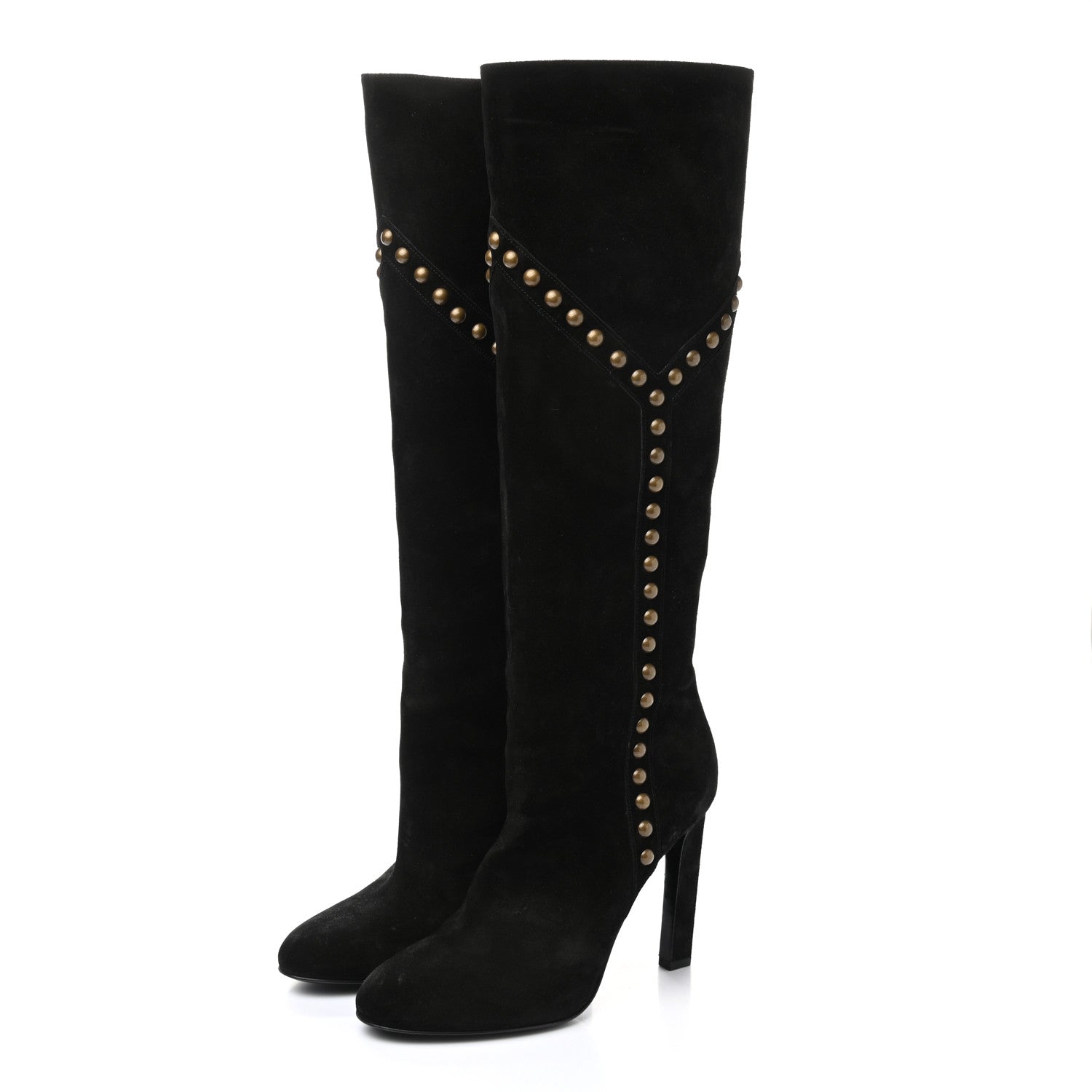 Saint Laurent Suede Otterproof Light Studded Grace 105 Boots 39.5 Black 3 of 7