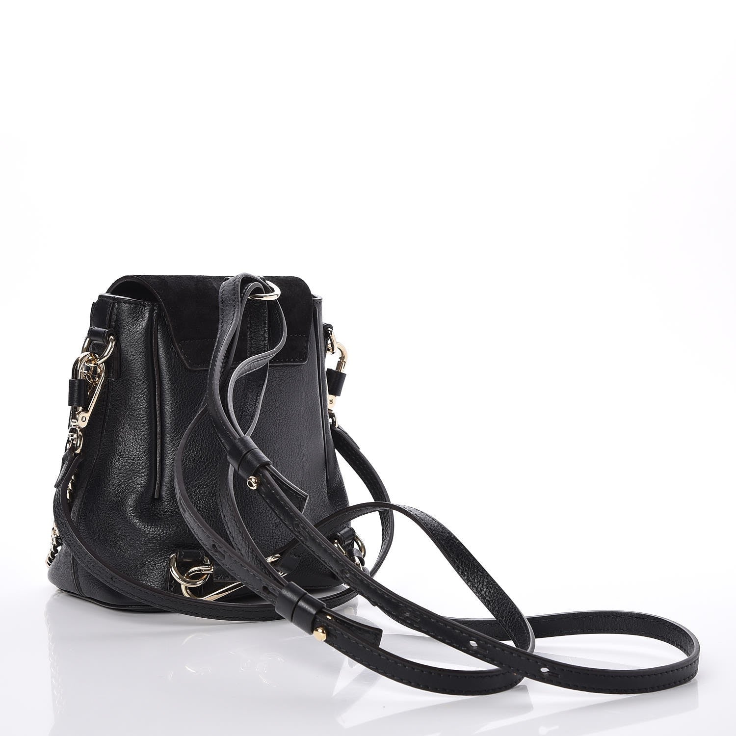 Chloe Suede Calfskin Mini Faye Backpack Black 3 of 7