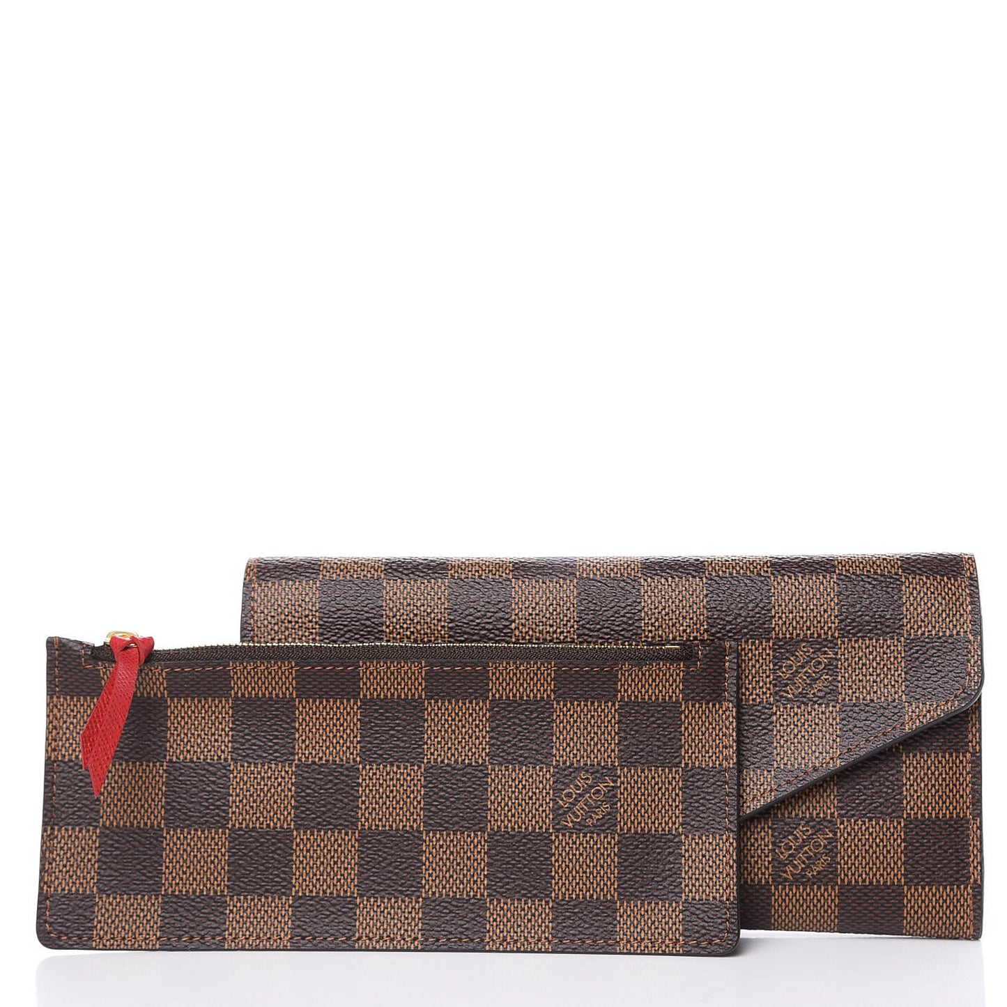 Damier Ebene Josephine Wallet Red
