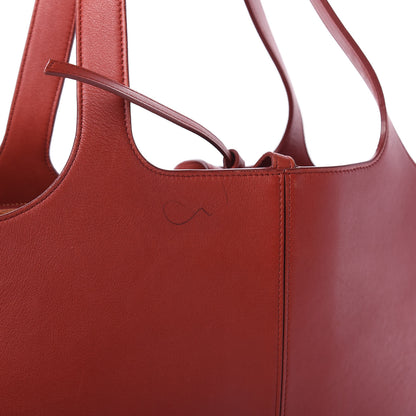 Celine Calfskin Medium Tri-Fold Bag Red Wood 10 of 11