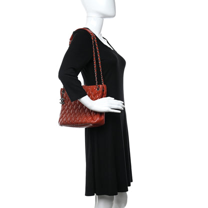 Chanel Lambskin Quilted Small New Bubble Quilt Tote Red 2 of 10