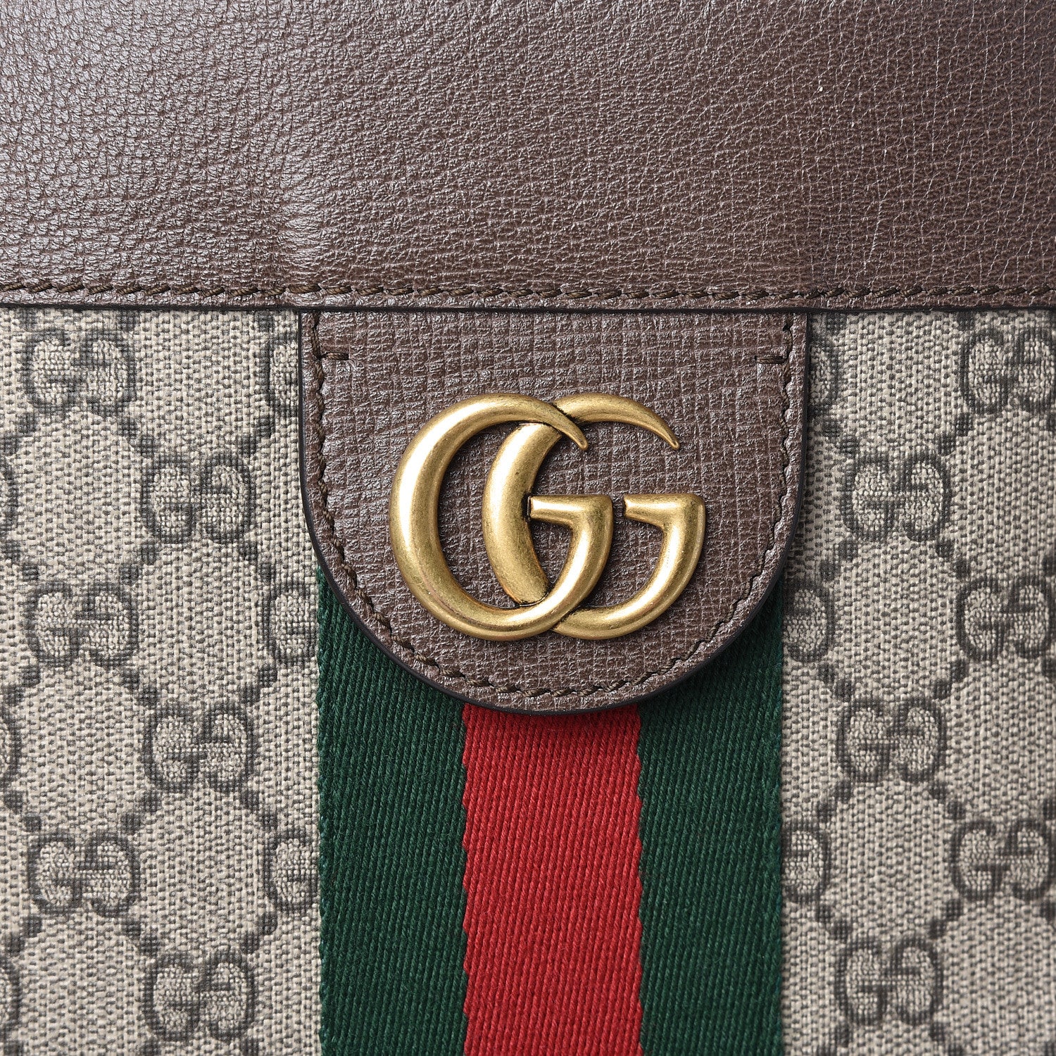 Gucci GG Supreme Monogram Web Large Ophidia Vertical Shopping Tote Brown 9 of 14
