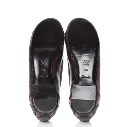 Louis Vuitton Monogram Infrarouge New Revival Ballerina Flats 38.5 Black 5 of 9