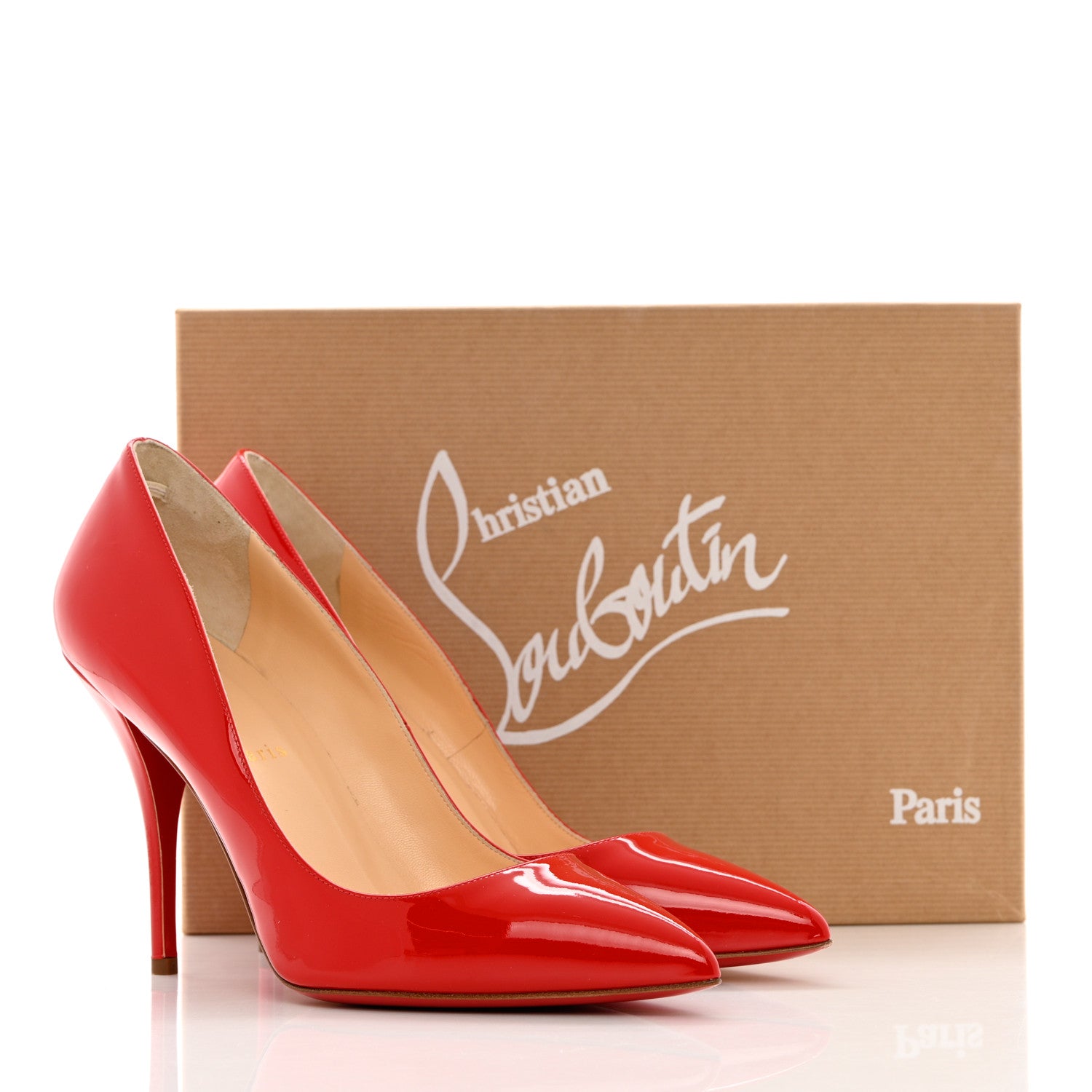 Christian Louboutin Patent Batignolles 100 Pumps 39.5 Rouge Lipstick 8 of 8