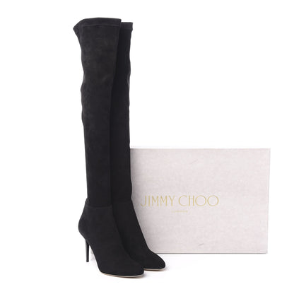 Jimmy Choo Suede Knee High Boots 40.5 Black 8 of 8