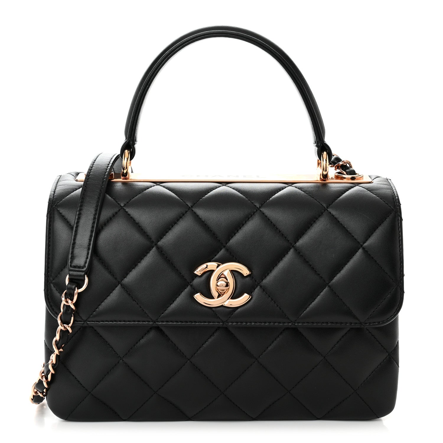 Chanel Lambskin Quilted Small Trendy CC Dual Handle Flap Bag Black 1 of 12