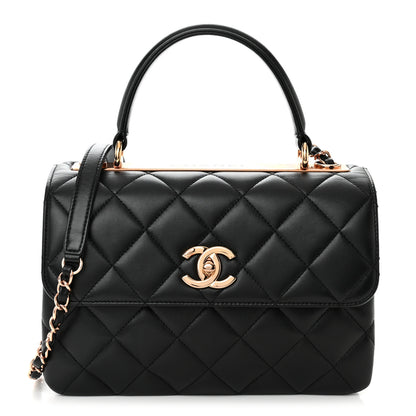 Chanel Lambskin Quilted Small Trendy CC Dual Handle Flap Bag Black 1 of 12