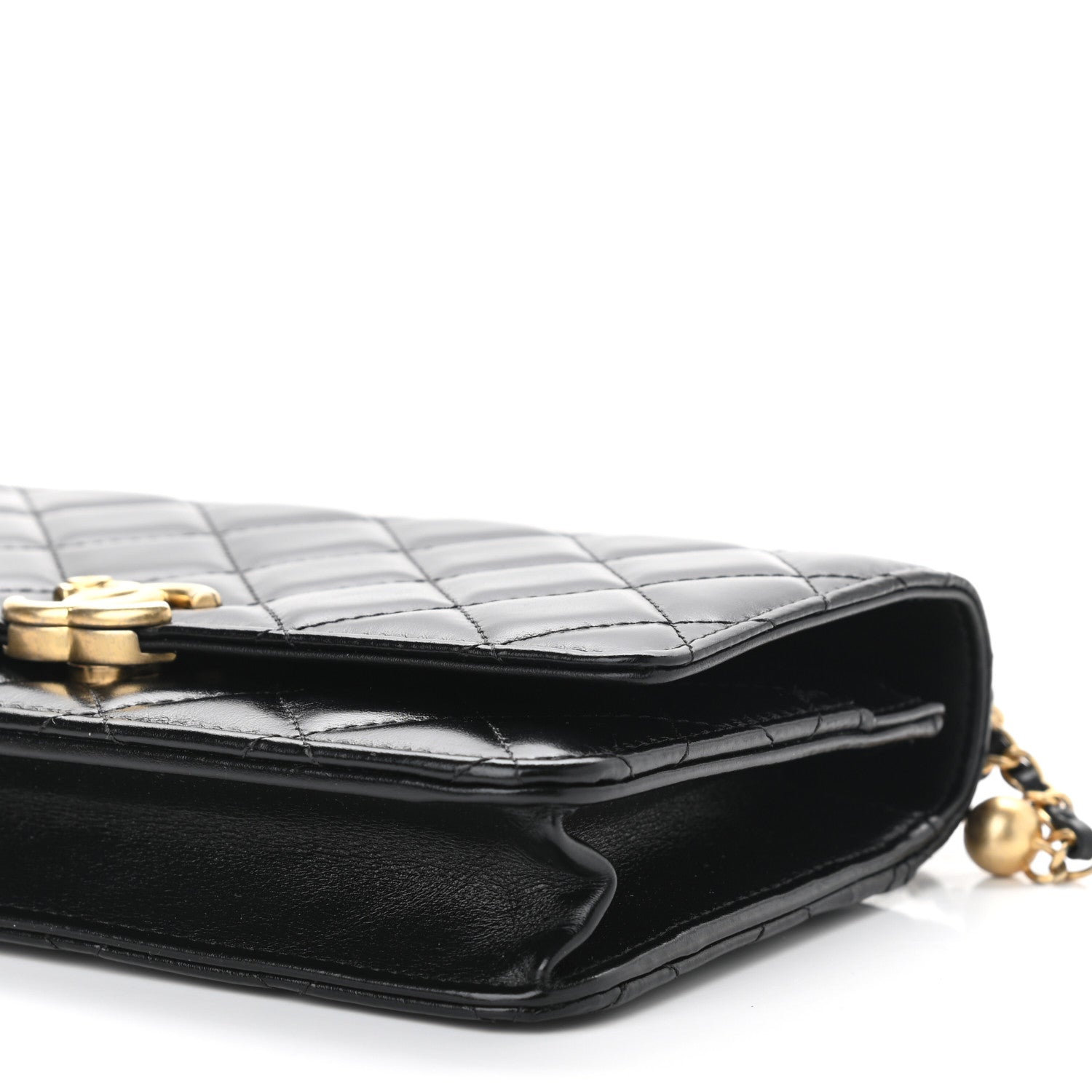 Chanel Calfskin Quilted Perfect Fit Wallet On Chain WOC Black 11 of 12