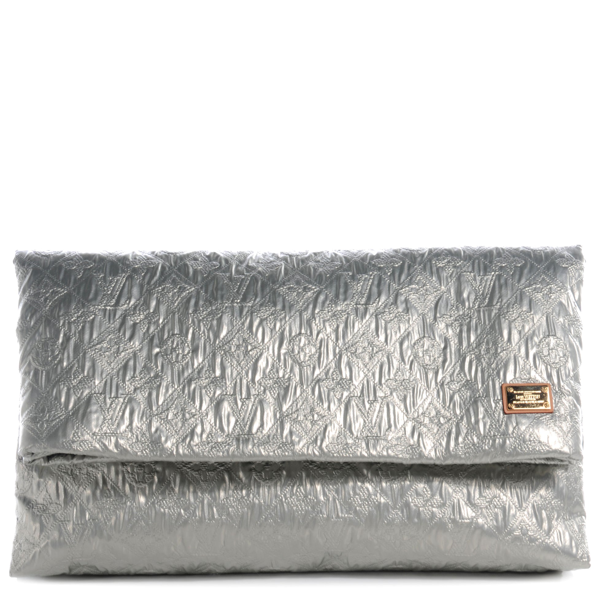 Louis Vuitton Jacquard Quilted Monogram Limelight Clutch GM Perle 1 of 7
