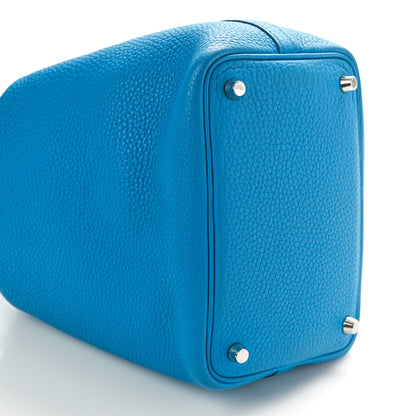 Hermes Taurillon Clemence Picotin Lock 18 PM Bleu Frida 8 of 9