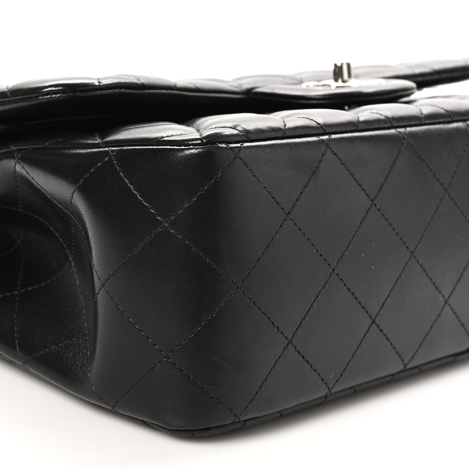 Chanel Lambskin Quilted Jumbo Double Flap Black 9 of 11