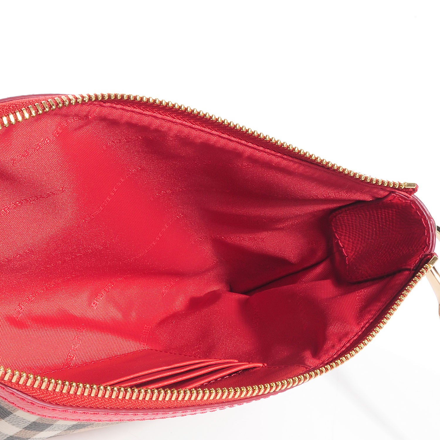 Burberry Haymarket Check Small Peyton Crossbody Clutch Bag Coral Red 5 of 14