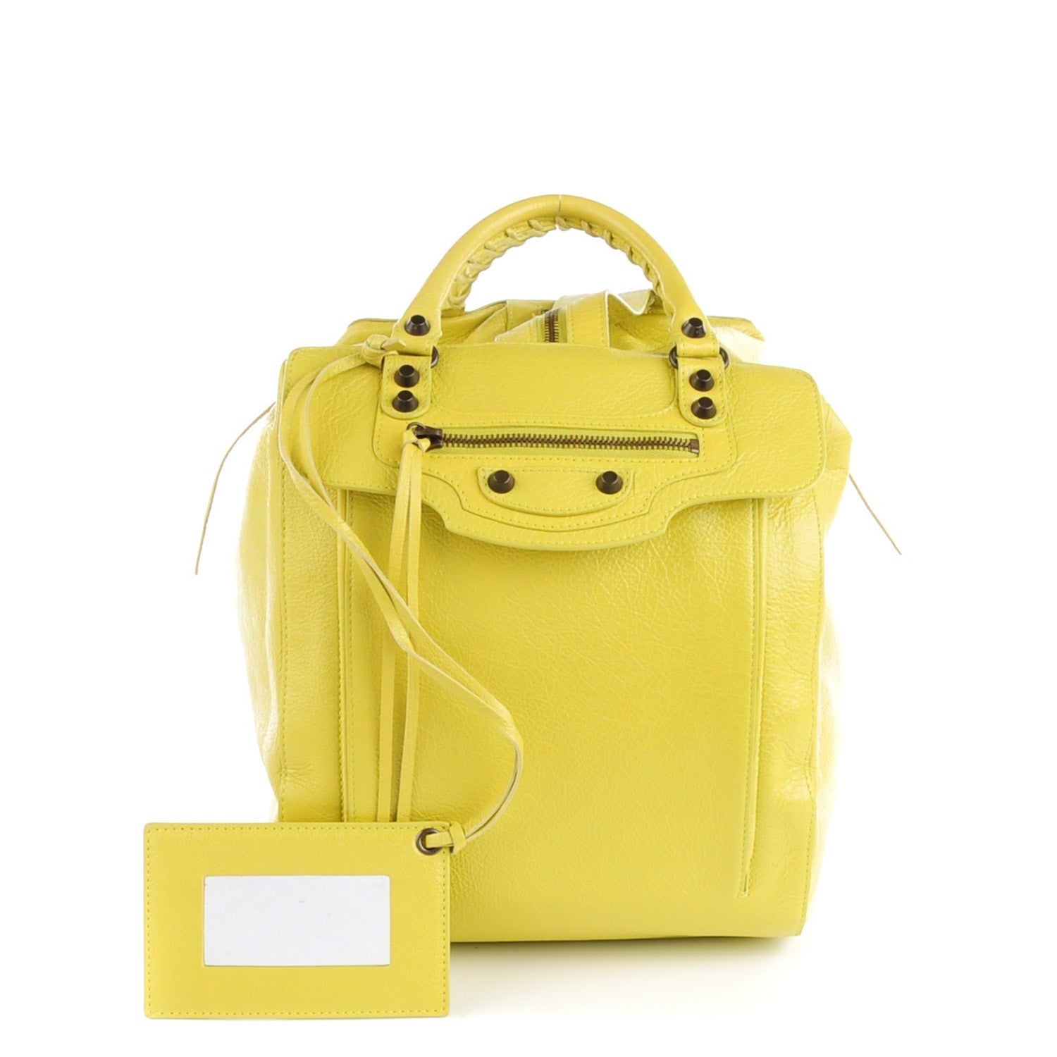 Balenciaga Agneau Classic Hardware Zip Traveler Backpack Jaune Poussin 1 of 8