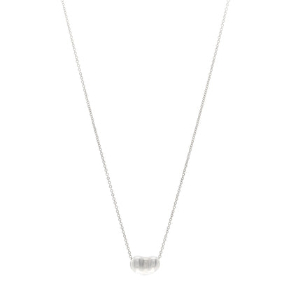 Tiffany Sterling Silver 12mm Elsa Peretti Bean Pendant Necklace 1 of 4