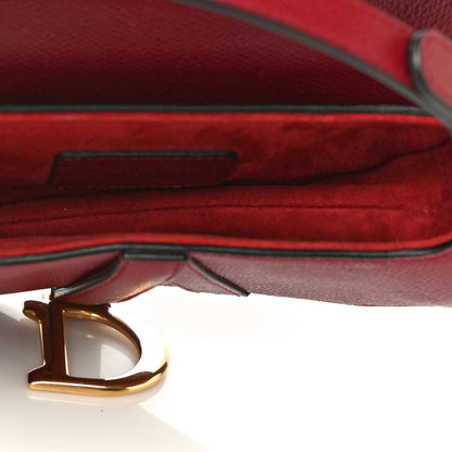 Christian Dior Grained Calfskin Mini Saddle Bag Red 6 of 8