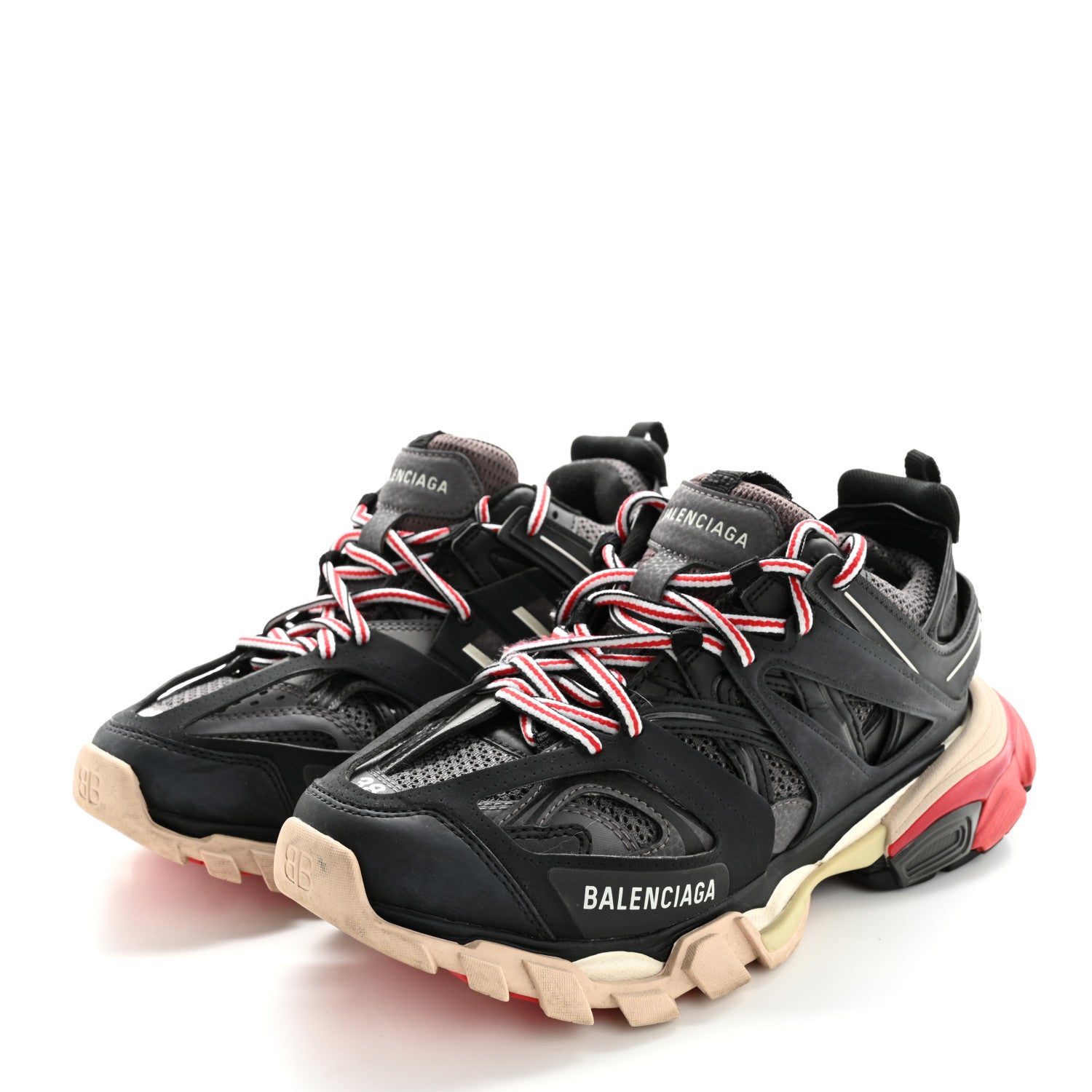 Balenciaga Mesh Nylon Womens Track Sneakers 38 Black Gris 4 of 14