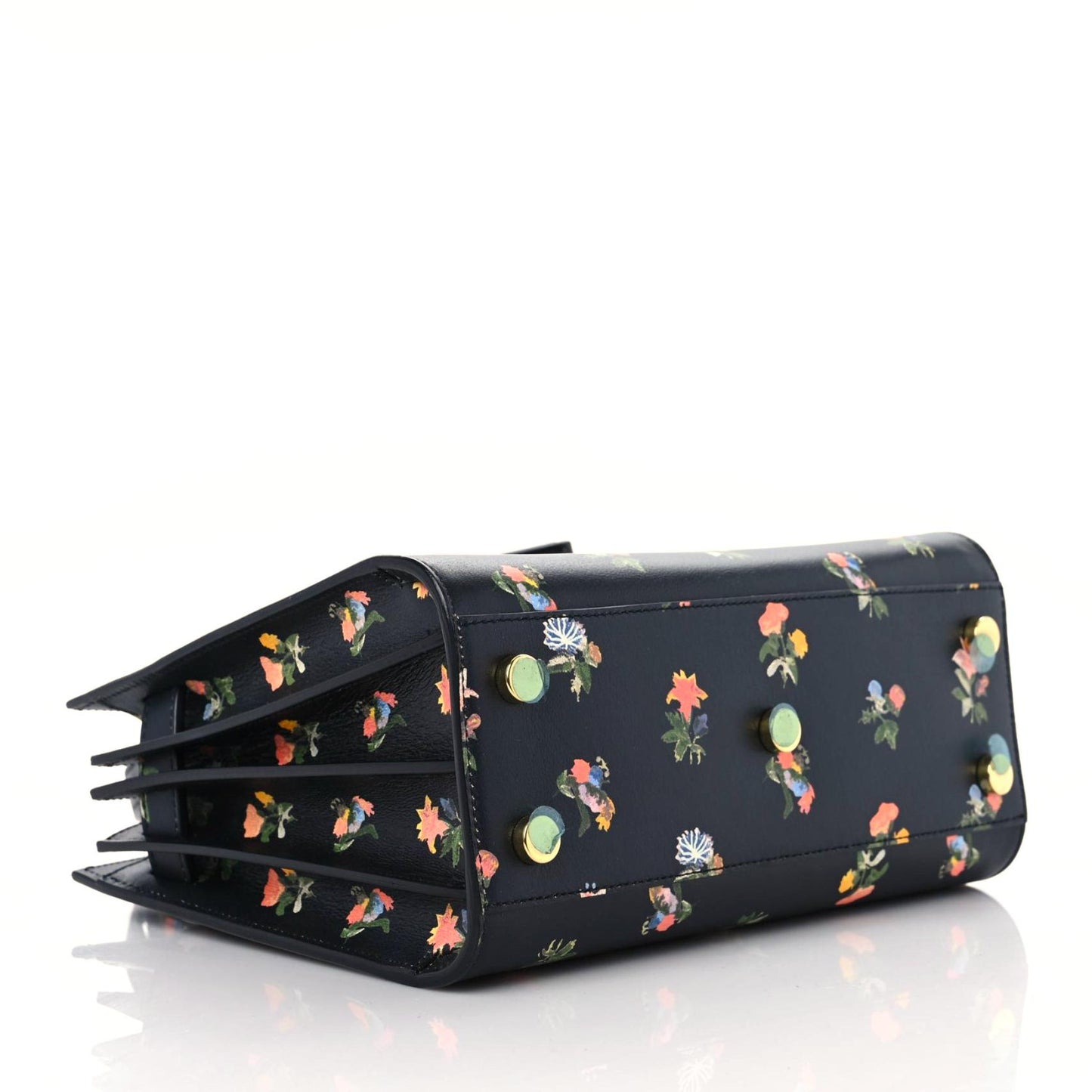 Calfskin Prairie Printed Nano Sac De Jour Black