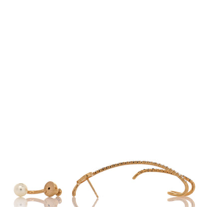 Christian Dior Pearl Crystal Clair D Lune Earring Gold 3 of 5