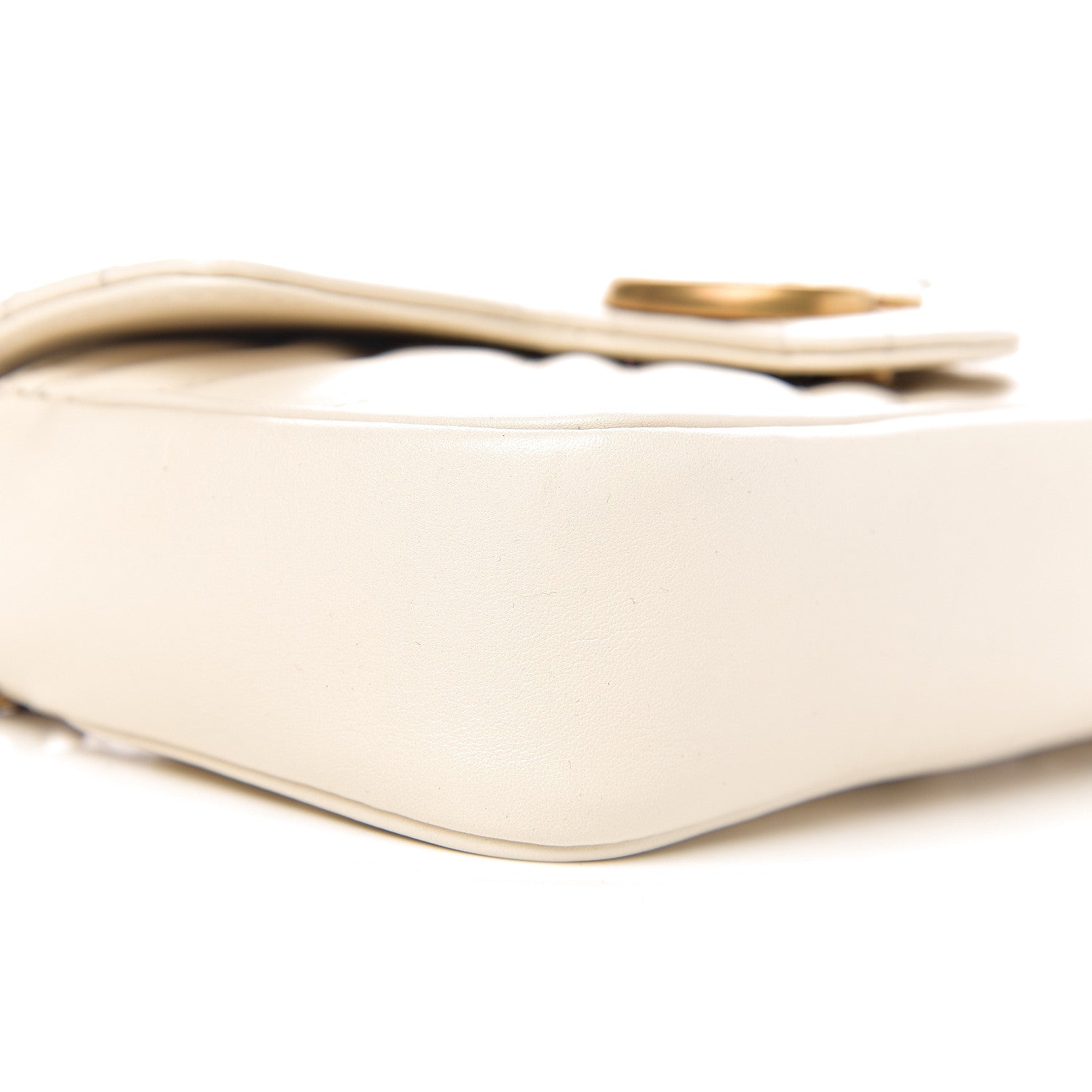 Gucci Calfskin Matelasse Super Mini GG Marmont Shoulder Bag White 8 of 10