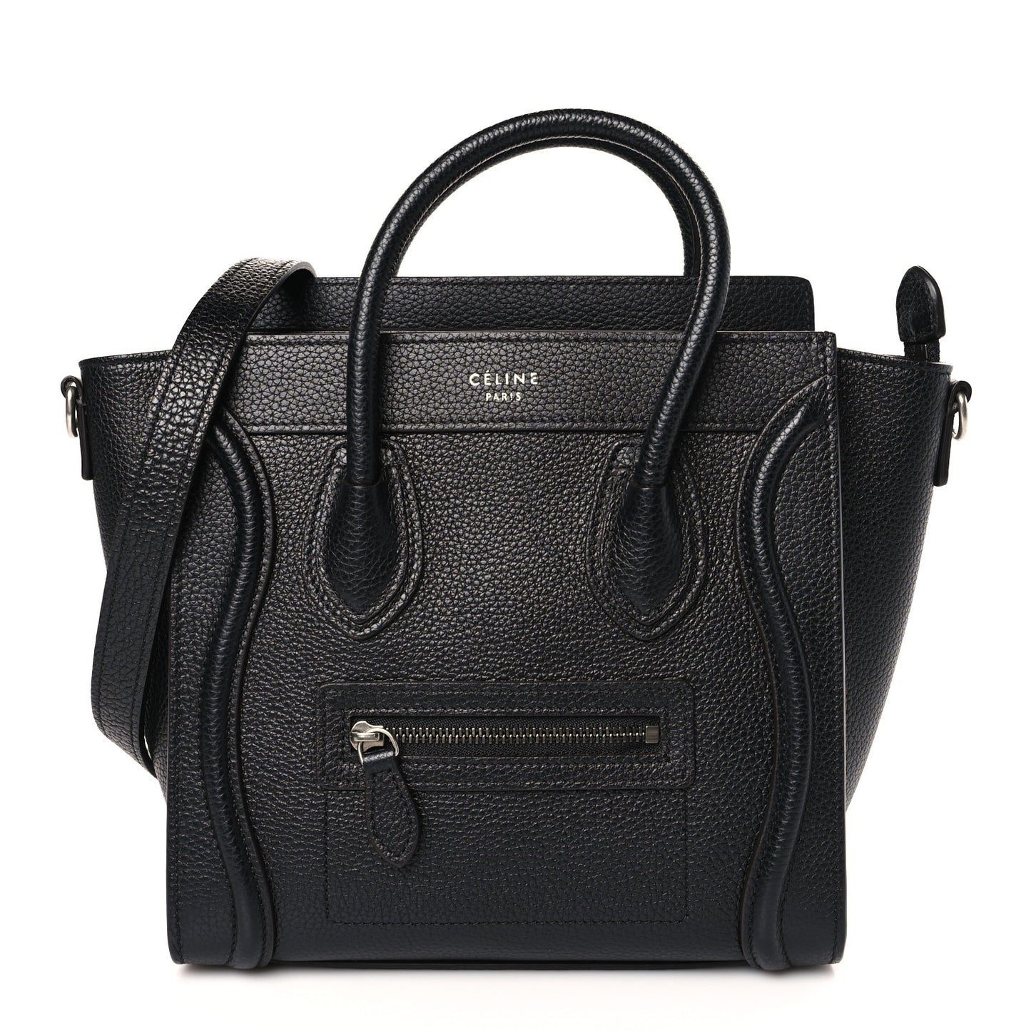 Drummed Calfskin Nano Luggage Black