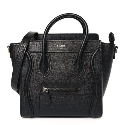 Celine Drummed Calfskin Nano Luggage Black 1 of 8