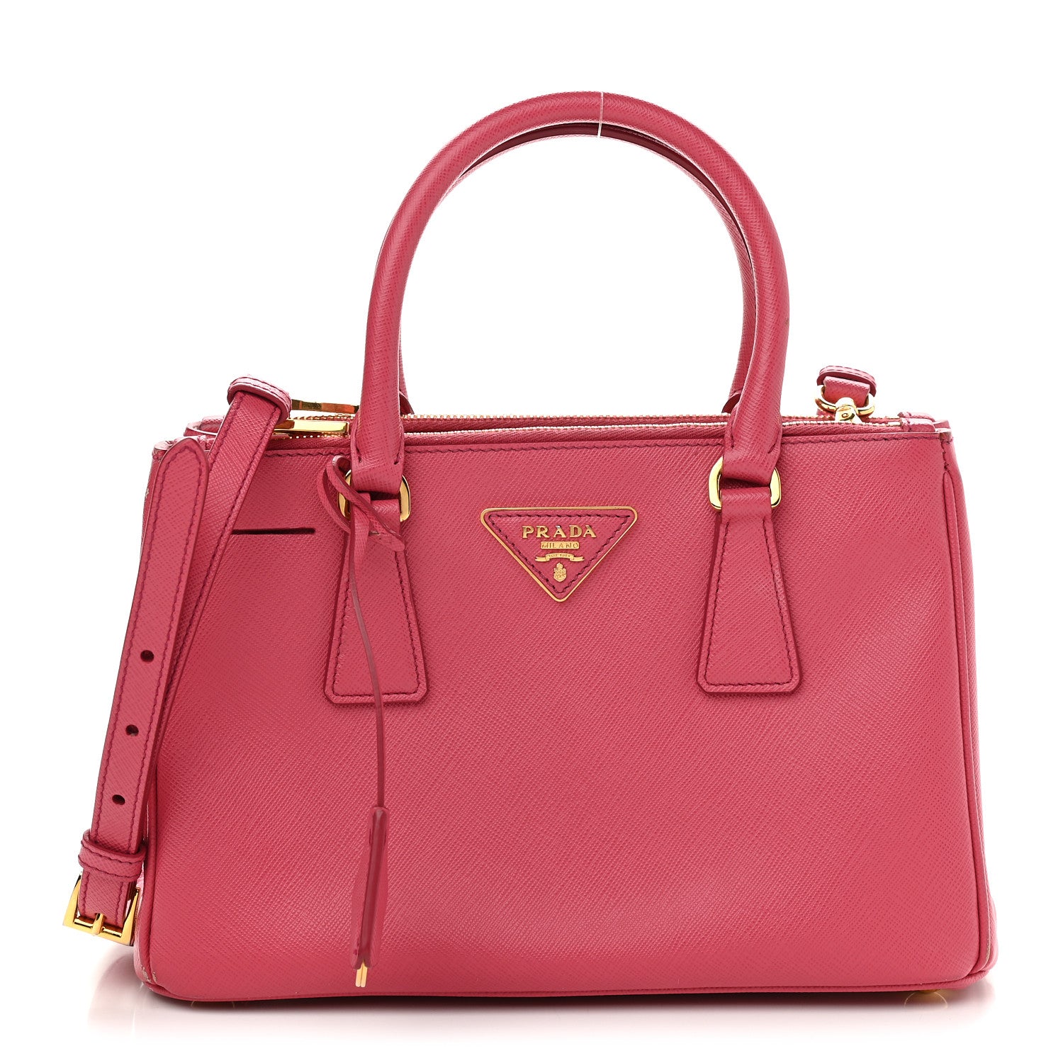 Prada Saffiano Small Galleria Double Zip Tote Peonia 1 of 13