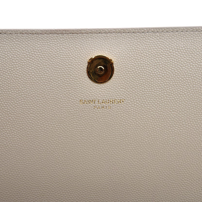 Saint Laurent Grain De Poudre Medium Classic Monogram Kate Satchel Dove White 6 of 13