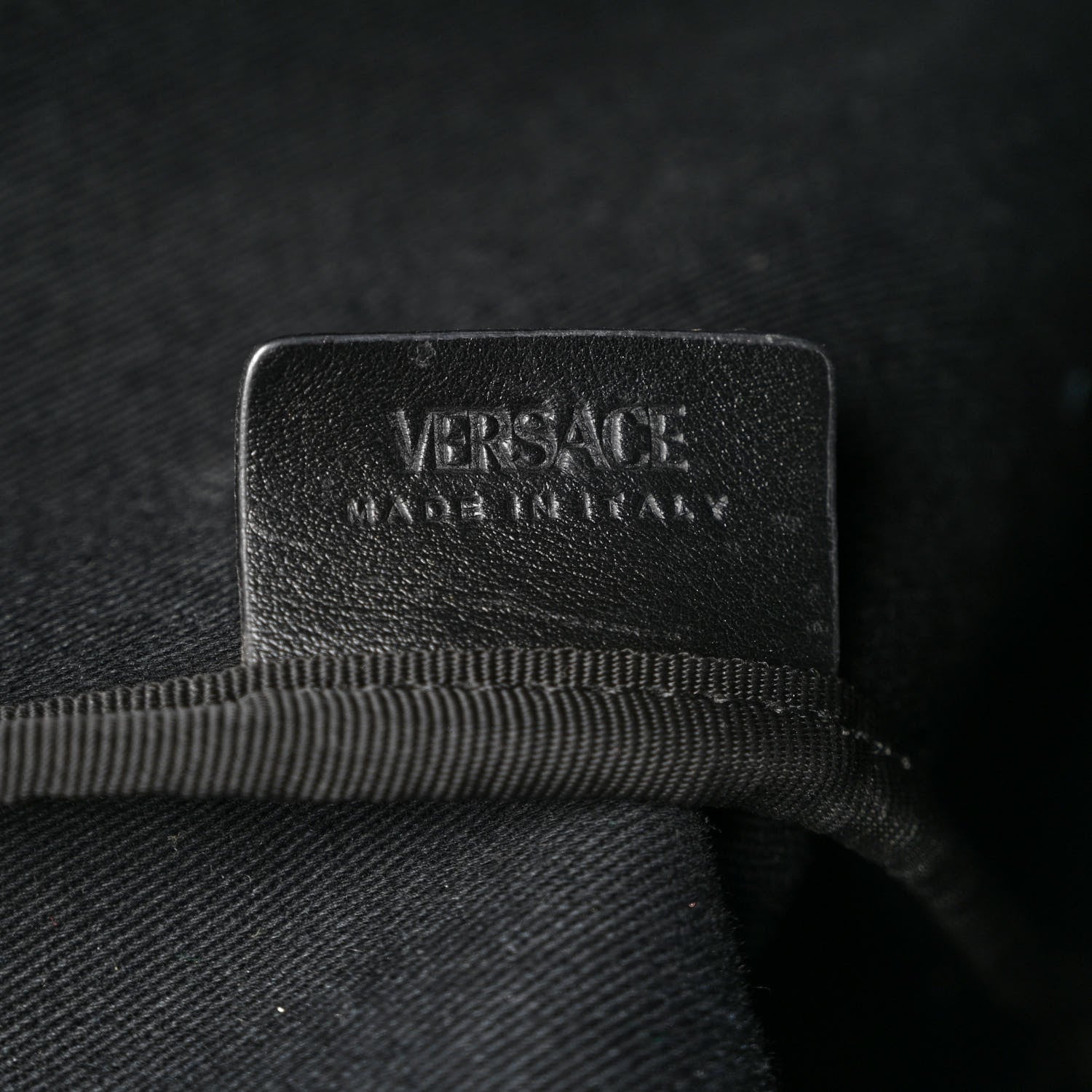 Versace Canvas Calfskin Monogram La Greca Medusa Tote Black Khaki 7 of 11