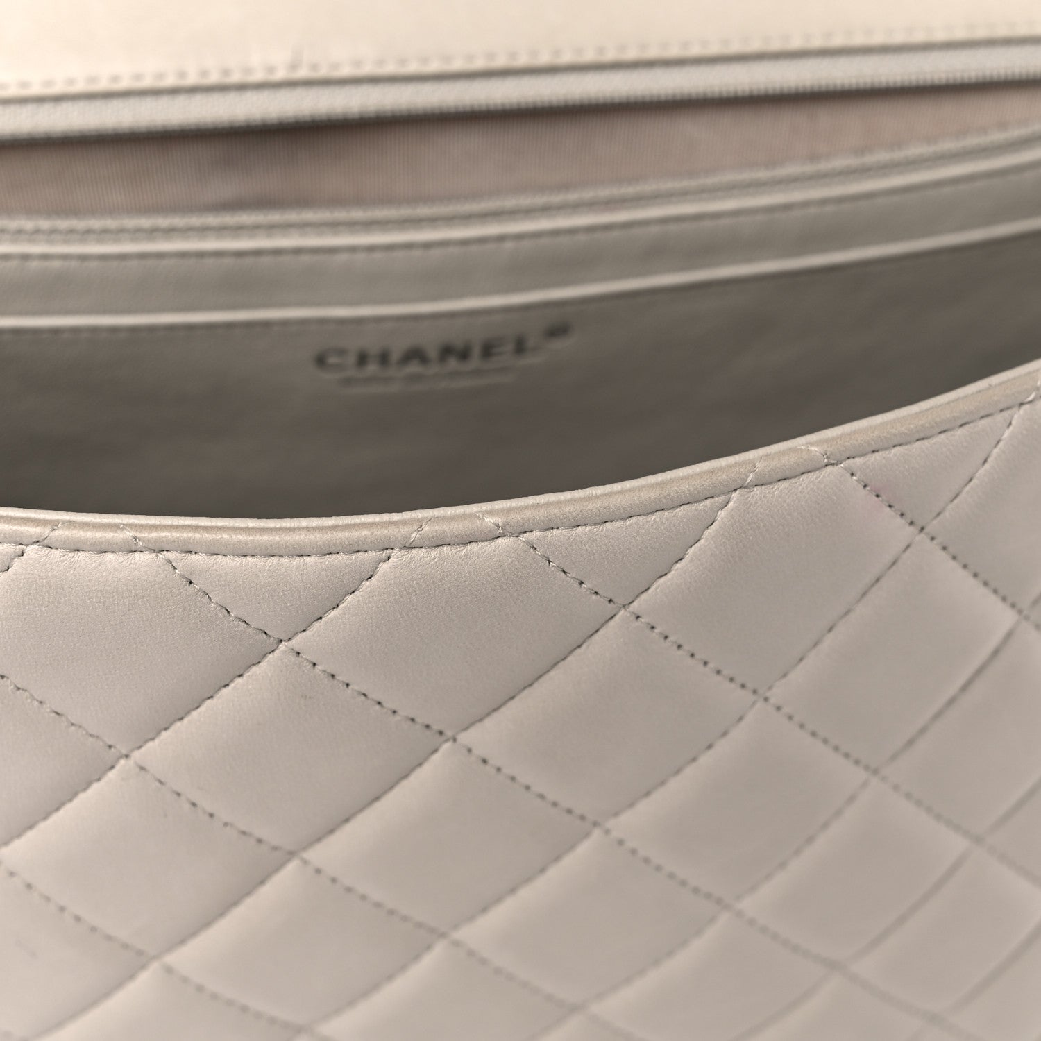 Chanel Lambskin Quilted Maxi Single Flap Beige 14 of 32