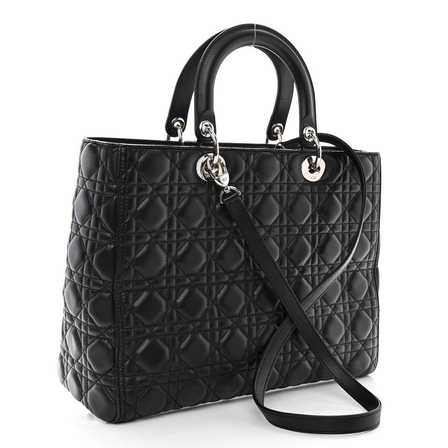 Lambskin Cannage Large Lady Dior Black