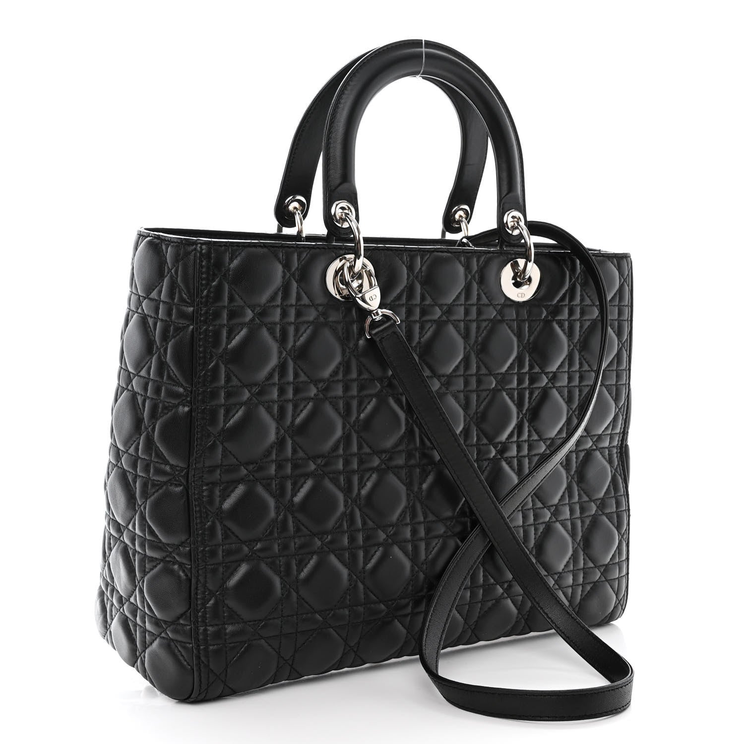 Christian Dior Lambskin Cannage Large Lady Dior Black 3 of 10
