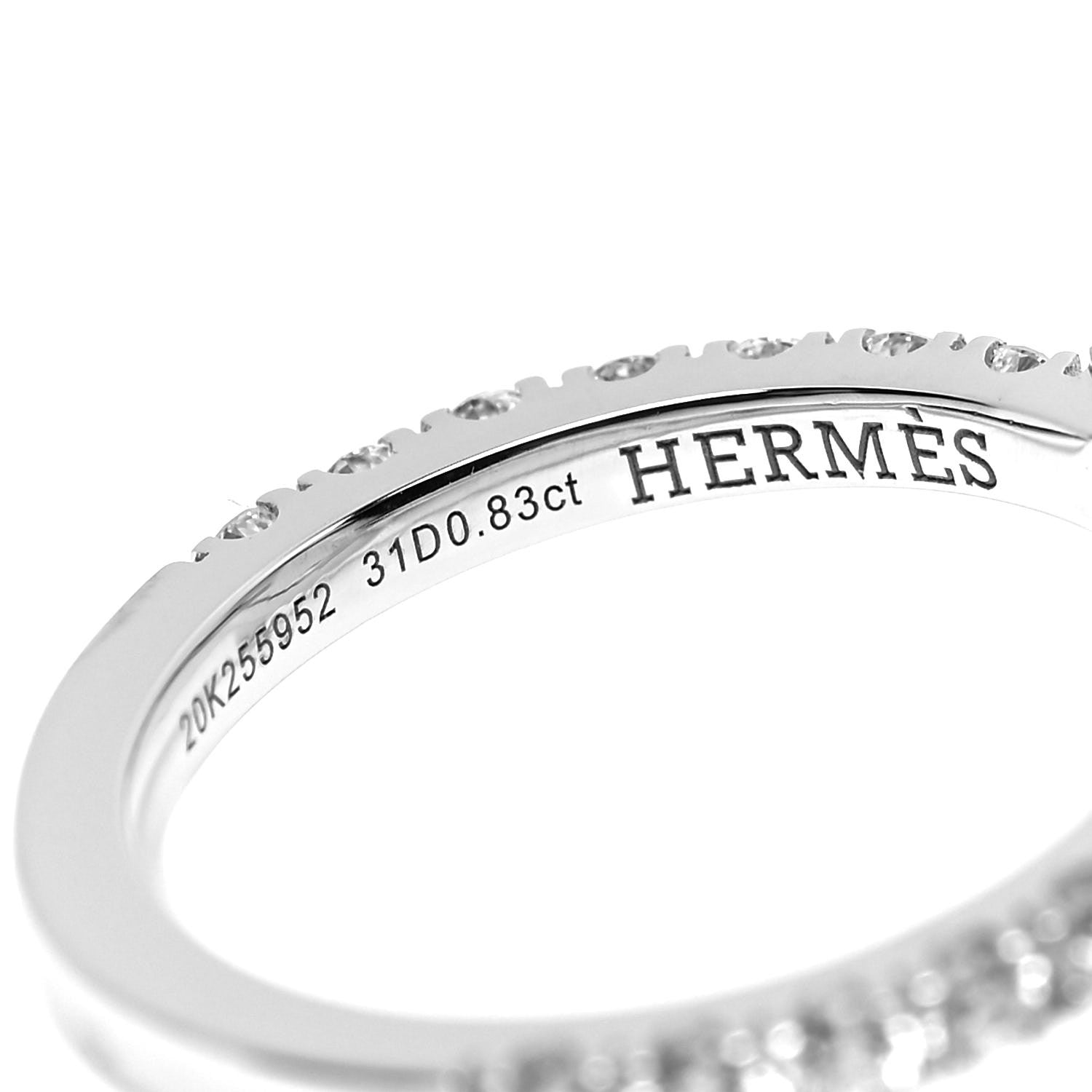 Hermes 18K White Gold Diamond Finesse Ring 50 5.25 8 of 10