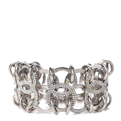 Chanel Crystal CC Chain Link Bracelet Silver 1 of 5