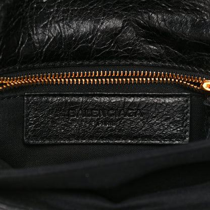 Balenciaga Agneau Classic Gold Hardware Mini Envelope Strap Clutch Black 6 of 9