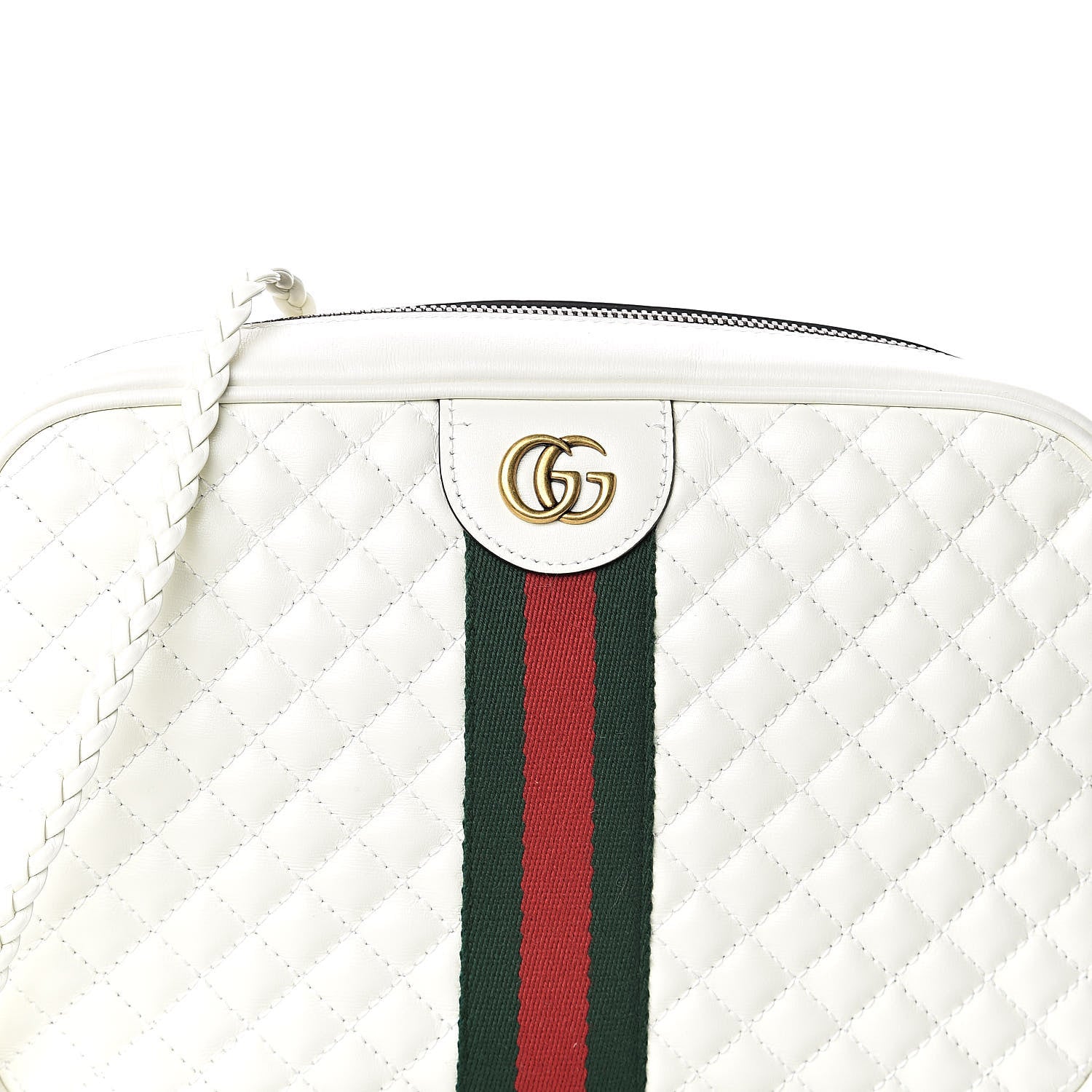 Gucci Calfskin Web Trapuntata Small Shoulder Bag Off White 7 of 9