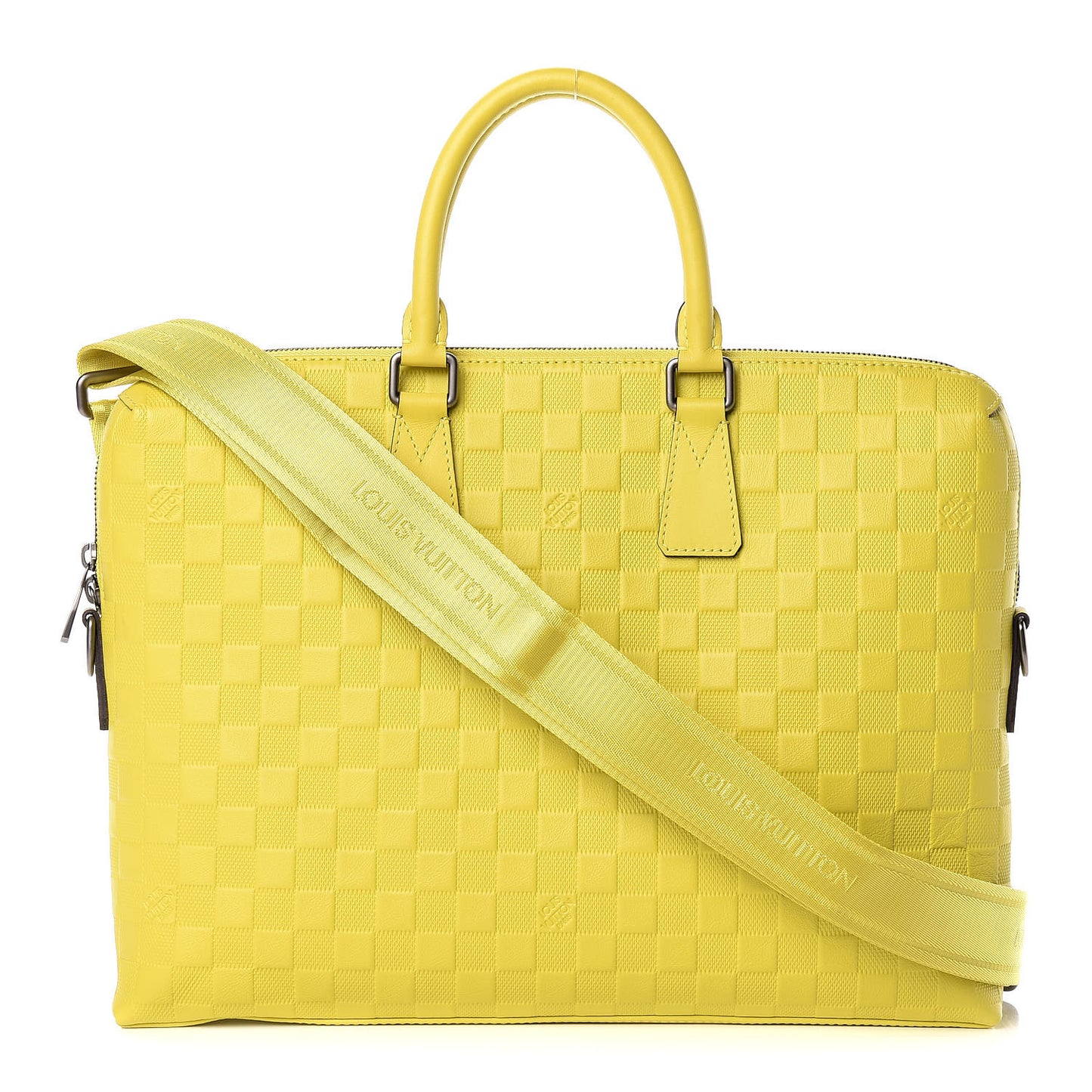 Damier Infini Porte-Documents Vert Acide
