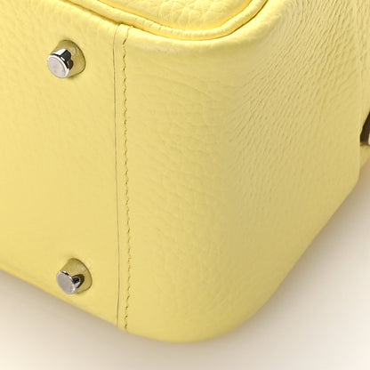 Hermes Taurillon Clemence Mini Lindy 20 Limoncello 10 of 10