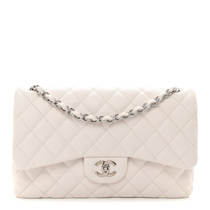 Chanel Caviar Quilted Jumbo Double Flap White 1 of 11