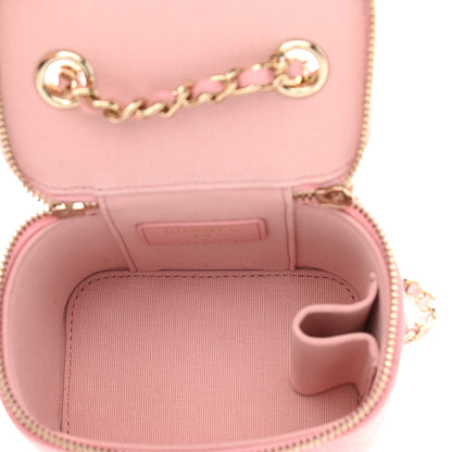 Chanel Caviar Quilted Mini Vanity Case With Chain Pink 4 of 8