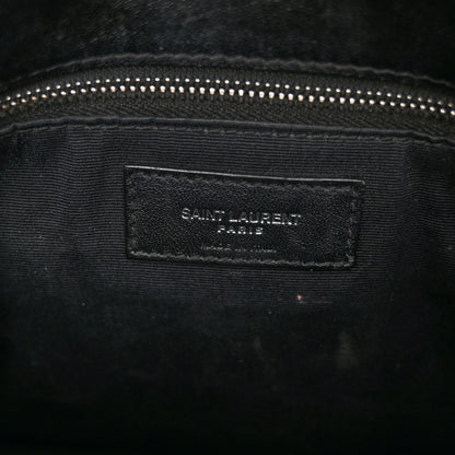 Saint Laurent Lambskin Quilted Small Loulou Puffer Monogram Chain Satchel Black 6 of 9