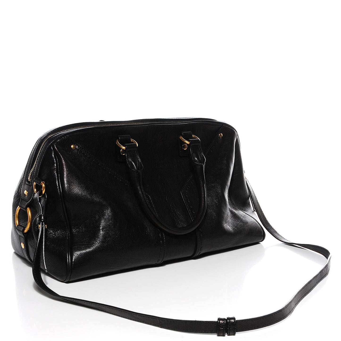 Leather Large Muse Bowler Black