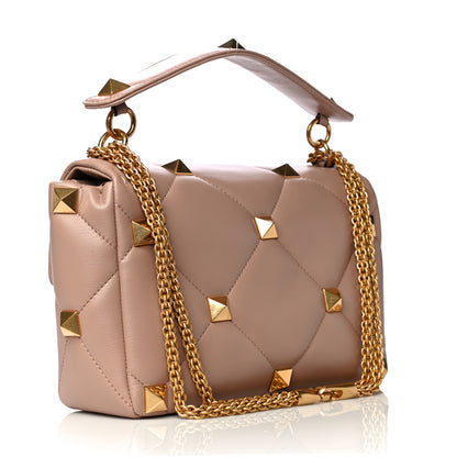 Valentino Garavani Nappa Large Roman Stud Shoulder Bag Rose Cannelle 3 of 9